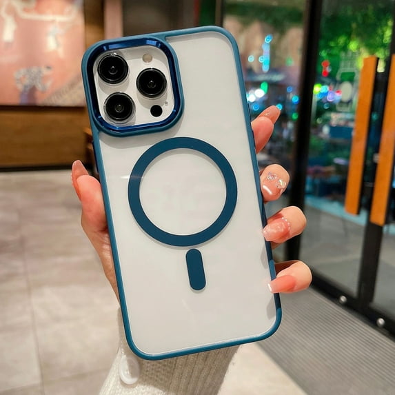 Feishell Clear Magnetic Case for iPhone 11 Pro,Built-in Magnet Compatible with MagSafe Wireless Charging,Acrylic Transparent Anti-yellowing Shockproof Lightweight Slim Phone Case,Blue