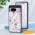 thumbnail image 1 of Feishell Compatible with Google Pixel 8A Flower Pattern Case with Diamond Ring Holder Support Magnetic Car Mount,Shockproof Luxury Glossy Glass Slim Phone Case for Women Girls,C, 1 of 13