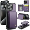 thumbnail image 1 of Feishell Compatible with Magsafe iPhone 16 Pro Max Wallet Case, Luxury Leather Detachable Credit Card Holder Slot Magnetic Pocket [RFID Blocking] Kickstand Phone Case,Purple, 1 of 11