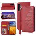 thumbnail image 1 of Feishell Compatible with Samsung Galaxy A14 5G Slim Wallet Case with ID Credit Card Slots & Wrist Strap,Shockproof PU Leather Magnetic Closure Folio Flip Kickstand Protective Phone Cover,Red, 1 of 9