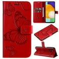 thumbnail image 1 of Feishell Compatible with Samsung Galaxy A54 5G (6.4 inch) Wallet Case with Wrist Strap,for Men Women,Butterfly Embossed PU Leather Flip Stand Card Slots Protective Phone Cover,Red, 1 of 11