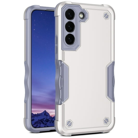 Feishell Compatible with Samsung Galaxy S23 Case, Heavy Duty Shockproof Drop Protective Dustproof Full Body Rugged 3-Layer Military Tough Durable Cover for Samsung Galaxy S23, White