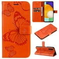 thumbnail image 1 of Feishell Compatible with Samsung Galaxy S23 FE (6.4 inch) Wallet Case with Wrist Strap,for Men Women,Butterfly Embossed PU Leather Flip Stand Card Slots Protective Phone Cover,Orange, 1 of 11