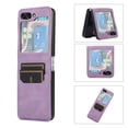 thumbnail image 1 of Feishell Compatible with Samsung Galaxy Z Flip 6 Case with Card Holder Slots,Shockproof Premium PU Leather + Hard PC Slim Fit Protective Phone Case for Samsung Galaxy Z Flip 6,Purple, 1 of 6