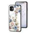 thumbnail image 1 of Feishell Compatible with iPhone 11 6.1 inch Flower Pattern Case with Diamond Ring Holder Support Magnetic Car Mount,Shockproof Luxury Glossy Glass Slim Phone Case for Women Girls,A, 1 of 13