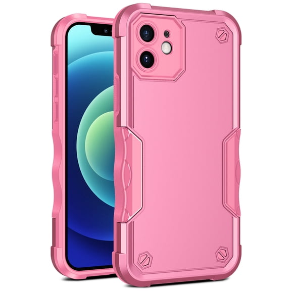 Feishell Compatible with iPhone 11 Case, Armor Heavy Duty Shockproof Drop Protective Dustproof Full Body Rugged 3-Layer Military Tough Durable Cover for iPhone 11,
Pink