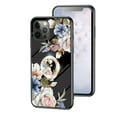thumbnail image 1 of Feishell Compatible with iPhone 11 Pro 5.8 inch Flower Pattern Case with Diamond Ring Holder Support Magnetic Car Mount,Shockproof Luxury Glossy Glass Slim Phone Case for Women Girls,B, 1 of 11