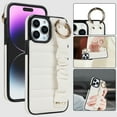 thumbnail image 1 of Feishell Compatible with iPhone 11 Pro Max Case with Wristhand Strap & Metal Ring Buckle,for Women Men,Fashion PU Leather Soft TPU Edge Shockproof Anti-Scratch Phone Protective Cover,White, 1 of 7