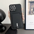 thumbnail image 1 of Feishell Compatible with iPhone 12 Pro Back Card Holder Wallet Cover Ultra Slim Thin Flexible TPU Gel Rubber Soft Silicone Shock-Absorbing Protective Phone Case for iPhone 12 Pro,Black, 1 of 10