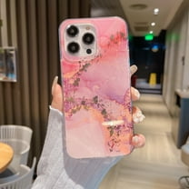 Feishell Compatible with iPhone 14 6.1 inch Marble Pattern Phone Case,Stylish Cute Pattern Shockproof Lightweight TPU Bumper PC Back Slim Protective Case for Girls Women,E