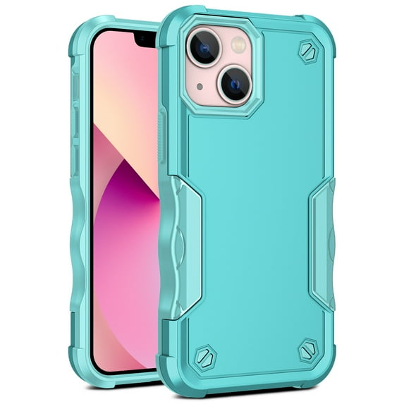 Feishell Compatible with iPhone 14 Plus Case, Heavy Duty Shockproof Drop Protective Dustproof Full Body Rugged 3-Layer Military Tough Durable Cover for iPhone 14 Plus, Mint