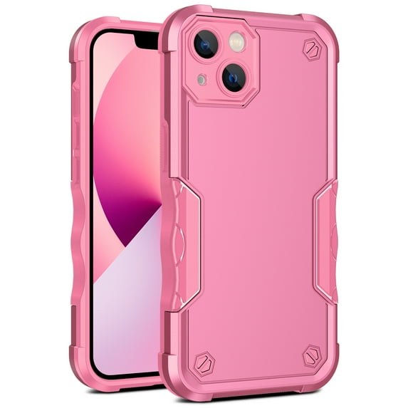 Feishell Compatible with iPhone 15 Case, Heavy Duty Shockproof Drop Protective Dustproof Full Body Rugged 3-Layer Military Tough Durable Cover for iPhone 15, Pink