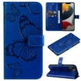 thumbnail image 1 of Feishell Compatible with iPhone 15 Wallet Case with Wrist Strap,for Men Women,Butterfly Embossed PU Leather Flip Stand Card Slots Protective Magnetic Flip Kickstand Phone Cover,Blue, 1 of 11