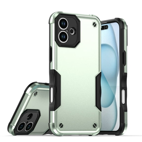 Feishell Compatible with iPhone 16 Case, Armor Heavy Duty Shockproof Drop Protective Dustproof Full Body Rugged 3-Layer Military Tough Durable Cover for iPhone 16,
Green