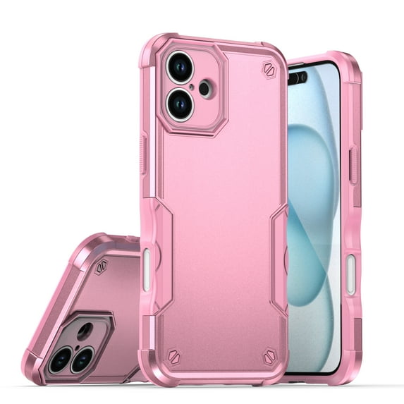 Feishell Compatible with iPhone 16 Case, Armor Heavy Duty Shockproof Drop Protective Dustproof Full Body Rugged 3-Layer Military Tough Durable Cover for iPhone 16,
Pink