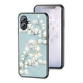 thumbnail image 1 of Feishell Compatible with iPhone 16 Flower Pattern Case with Diamond Ring Holder Support Magnetic Car Mount,Shockproof Luxury Glossy Glass Slim Phone Case for Women Girls,D, 1 of 8
