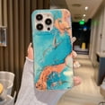 thumbnail image 1 of Feishell Compatible with iPhone 16 Marble Pattern Phone Case,Stylish Cute Pattern Shockproof Lightweight TPU Bumper PC Back Slim Protective Case for Girls Women,D, 1 of 10