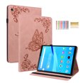 thumbnail image 1 of Feishell Cover for Lenovo Tab M8 (2019) TB-8505F/TB-8505X,Shockproof Butterfly & Flower Embossed Pattern PU Leather Folio Flip Card Slots Wallet Case Cover,Pink, 1 of 8
