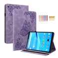 thumbnail image 1 of Feishell Cover for Lenovo Tab M8 (2019) TB-8505F/TB-8505X,Shockproof Butterfly & Flower Embossed Pattern PU Leather Folio Flip Card Slots Wallet Case Cover,Purple, 1 of 8