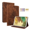 thumbnail image 1 of Feishell Cover for Samsung Galaxy Tab A7 Lite 8.7" SM-T220/T225 (2021),Shockproof Butterfly & Flower Embossed Pattern PU Leather Folio Flip Card Slots Wallet Case Cover,Brown, 1 of 13