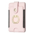 thumbnail image 1 of Feishell Credit Card Holder for Back of Phone with Ring Stand Stick on Phone,Ultra-Slim Self Adhesive,Magnetic Buckle Flip Stand Leather Wallet for iPhone/Android/Samsung/All Smartphones,Pink, 1 of 7