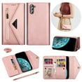 thumbnail image 1 of Feishell Crossbody Bag Wallet Case for Samsung Galaxy A14 5G,for Women Men,Luxury PU Leather Zipper Pocket Magnetic Buckle Flip Stand Card Slots Purse Phone Case with Shoulder & Wrist Strap,Rosegold, 1 of 15