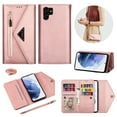 thumbnail image 1 of Feishell Crossbody Bag Wallet Case for Samsung Galaxy S23 Ultra,for Women Men,Luxury PU Leather Zipper Pocket Magnetic Buckle Flip Stand Card Slots Phone Case with Shoulder & Wrist Strap,Rosegold, 1 of 9