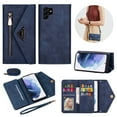 thumbnail image 1 of Feishell Crossbody Bag Wallet Case for Samsung Galaxy S23 Ultra,for Women Men,Luxury PU Leather Zipper Pocket Magnetic Buckle Flip Stand Card Slots Phone Case with Shoulder & Wrist Strap,Blue, 1 of 9