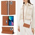 thumbnail image 1 of Feishell Crossbody Bag Wallet Case for iPhone 12 Pro Max,Shockproof Luxury PU Leather Zipper Pocket Magnetic Closure Folio Card Slot Flip Kickstand Phone Case with Shoulder Strap,Brown, 1 of 11