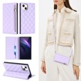 thumbnail image 1 of Feishell Crossbody Bag Wallet Case for iPhone 13,Shockproof Luxury PU Leather Zipper Pocket Magnetic Closure Folio Card Slot Flip Kickstand Phone Case with Shoulder Strap,Purple, 1 of 11