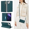 thumbnail image 1 of Feishell Crossbody Bag Wallet Case for iPhone 13,Shockproof Luxury PU Leather Zipper Pocket Magnetic Closure Folio Card Slot Flip Kickstand Phone Case with Shoulder Strap,Green, 1 of 11