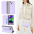 thumbnail image 1 of Feishell Crossbody Bag Wallet Case for iPhone 14 Plus,Shockproof Luxury PU Leather Zipper Pocket Magnetic Closure Folio Card Slot Flip Kickstand Phone Case with Shoulder Strap,Purple, 1 of 11