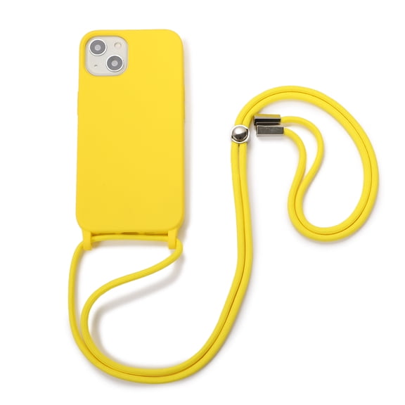 Feishell Crossbody Lanyard Case for iPhone 13,Adjustable Strap Shockproof Drop Protection Soft Flexible Silicone Cover Shockproof Protective Phone Case Cover for Women Men,Yellow