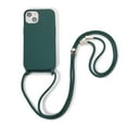 thumbnail image 1 of Feishell Crossbody Lanyard Case for iPhone 13 mini,Adjustable Strap Shockproof Drop Protection Soft Flexible Silicone Cover Shockproof Protective Phone Case Cover for Women Men,Darkgreen, 1 of 8
