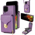 thumbnail image 1 of Feishell Crossbody Wallet Case for Samsung Galaxy A12 5G,with Detachable Shoulder Strap,Premium PU Leather Metal Snap Zipper Pocket Credit Card Holder Kickstand Phone Case for Women Men,Purple, 1 of 10