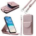 thumbnail image 1 of Feishell Crossbody Wallet Case for Samsung Galaxy S21 Plus,Durable PU Leather Vertical Flip Kickstand Magnetic Button Credit Card Slots Handbag Phone Case with Wrist & Shoulder Strap,Rosegold, 1 of 13