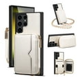 thumbnail image 1 of Feishell Crossbody Wallet Case for Samsung Galaxy S22 Ultra (6.8 inch),Zipper Pocket Case with Card Holder,Premium PU Leather Purse Back Kickstand Phone Case with Detachable Shoulder Strap,White, 1 of 9