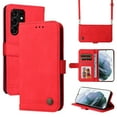 thumbnail image 1 of Feishell Crossbody Wallet Case for Samsung Galaxy S24 Ultra 6.8 inch,Premium PU Leather Magnetic Clasp Flip Kickstand Credit Card Slots Shockproof Phone Case with Removable Shoulder Strap,Red, 1 of 13