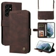 thumbnail image 1 of Feishell Crossbody Wallet Case for Samsung Galaxy S24 Ultra 6.8 inch,Premium PU Leather Magnetic Clasp Flip Kickstand Credit Card Slots Shockproof Phone Case with Removable Shoulder Strap,Brown, 1 of 13