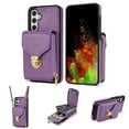 thumbnail image 1 of Feishell Crossbody Wallet Case for Samsung Galaxy S25,with Detachable Shoulder Strap,Premium PU Leather Metal Snap Zipper Pocket Credit Card Holder Kickstand Phone Case for Women Men,Purple, 1 of 13