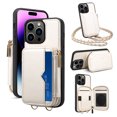 thumbnail image 1 of Feishell Crossbody Wallet Case for iPhone 14 Pro Max (6.7 inch),Zipper Pocket Case with Card Holder,Premium PU Leather Purse Back Kickstand Phone Case with Detachable Shoulder Strap,White, 1 of 16