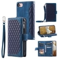 thumbnail image 1 of Feishell Crossbody Wallet Case for iPhone SE 2022/iPhone SE 2020/iPhone 8/iPhone 7,Luxury PU Leather Zipper Pocket Card Slots Magnetic Flip Stand Phone Cover with Hand Strap & Shoulder Strap,Blue, 1 of 12