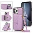 thumbnail image 1 of Feishell Crossbody Wallet Phone Case for Apple iPhone 13 Pro with Removable Shoulder Strap,for Women Girls,Magnetic Clasp Credit Card Slots PU Leather Kickstand Shockproof Phone Case,Purple, 1 of 10