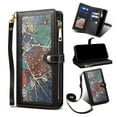thumbnail image 1 of Feishell Crossbody Wallet Phone Case for Apple iPhone 15 Pro Max,with Hand Strap & Shoulder Strap,Luxury PU Leather Magnetic Clasp Multi Card Slots Flip Kickstand Phone Case,Black, 1 of 1