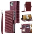 thumbnail image 1 of Feishell Crossbody Wallet Phone Case for Samsung Galaxy A12 5G,Luxury PU Leather Magnetic Buckle Zipper Pocket Card Slots Flip Stand Protective Cover with Hand Strap & Shoulder Strap,Winered, 1 of 12