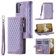 thumbnail image 1 of Feishell Crossbody Wallet Phone Case for Samsung Galaxy A36 5G,Luxury PU Leather Magnetic Buckle Zipper Pocket Card Slots Flip Stand Protective Cover with Hand Strap & Shoulder Strap,Purple, 1 of 11
