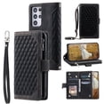 thumbnail image 1 of Feishell Crossbody Wallet Phone Case for Samsung Galaxy S21 Ultra,Luxury PU Leather Magnetic Buckle Zipper Pocket Card Slots Flip Stand Protective Cover with Hand Strap & Shoulder Strap,Black, 1 of 12