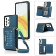 thumbnail image 1 of Feishell Crossbody Wallet Women Case for Samsung A52,[RFID Blocking] Credit Card Holder Phone Case with Strap,PU Leather Purse with Lanyard Bling Flip Cover for Samsung Galaxy A52, Blue, 1 of 10