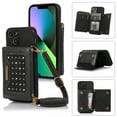 thumbnail image 1 of Feishell Crossbody Wallet Women Case for iPhone 13,[RFID Blocking] Credit Card Holder Phone Case with Strap,PU Leather Purse with Lanyard Bling Flip Cover For iPhone 13, Black, 1 of 10