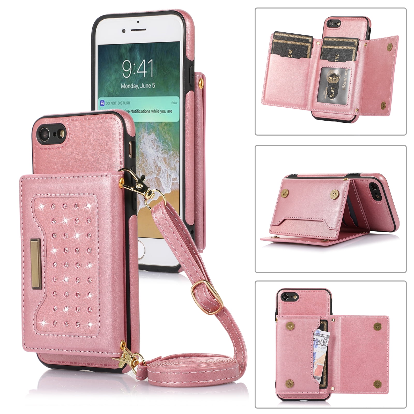 Upgrade iPhone 12 Clear Case with Card Holder Shock-Absorbing Bumper Wallet  Case | eBay